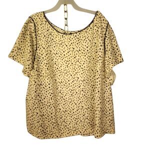 Worthington short sleeve abstract print blouse